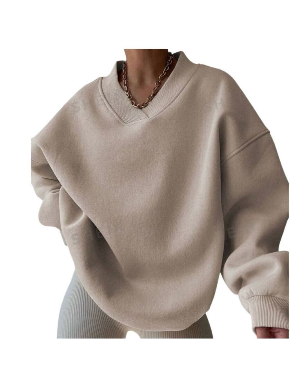 Shein Light Weight Fleece Like Crew Neck Over Lay Top Size XS - Picture 2 of 9